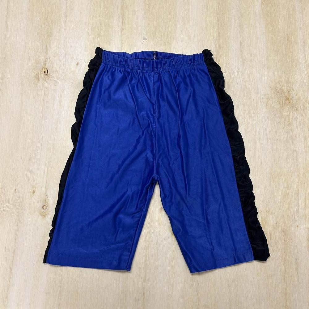 Vintage Biker Shorts Womens Small Purple Black Colorblock 9" Inseam Athletic USA